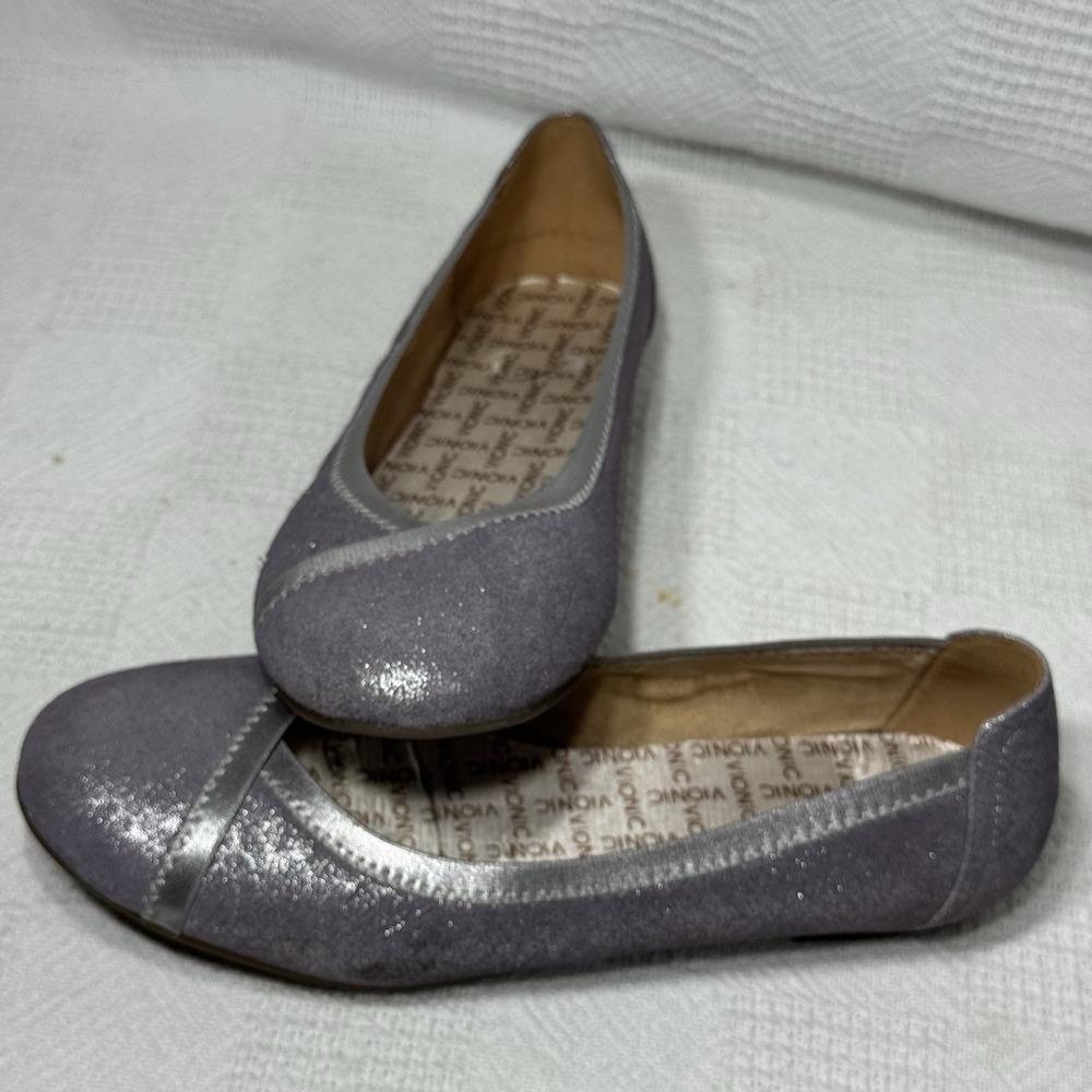 Vionic Caroll Women's Size 7 Purple Metallic Ballet Shoes Flats